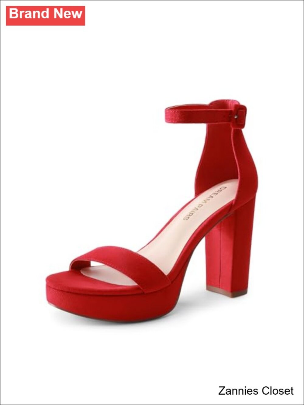 ✨ Women's Platform Chunky Heel Sandals with Ankle Strap & Almond Toe - Faux